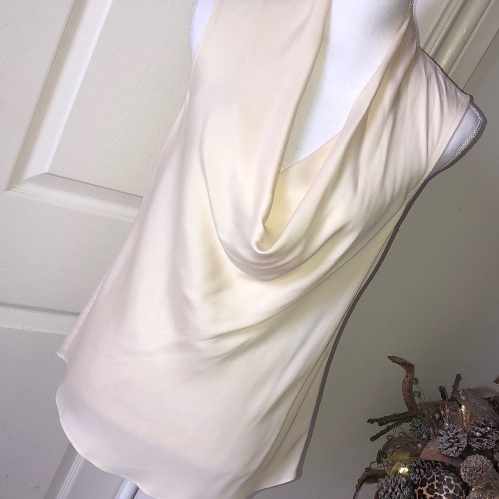 Theory Sleeveless Draped Neck Blouse
